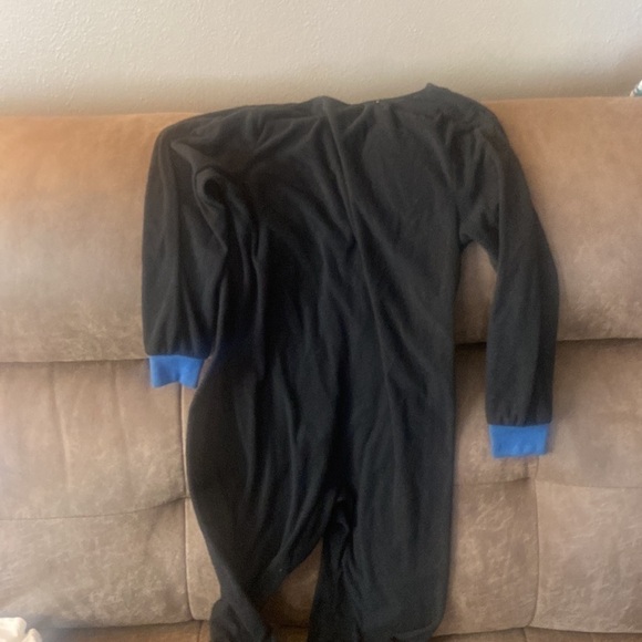 YOUTH size Medium black bear hooded full length zip up pajamas - Picture 5 of 5